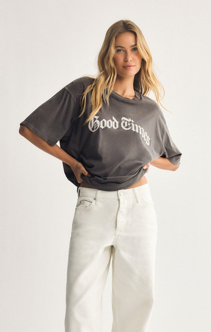 Good Times City Tee in Charcoal Moon