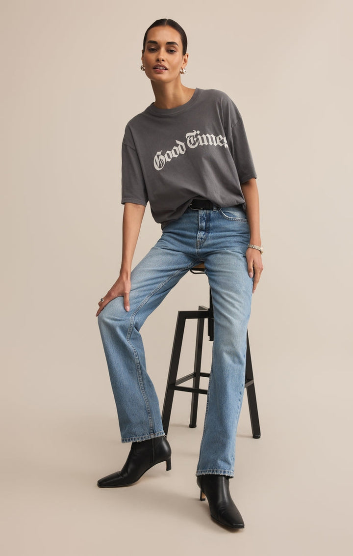 Good Times City Tee in Charcoal Moon