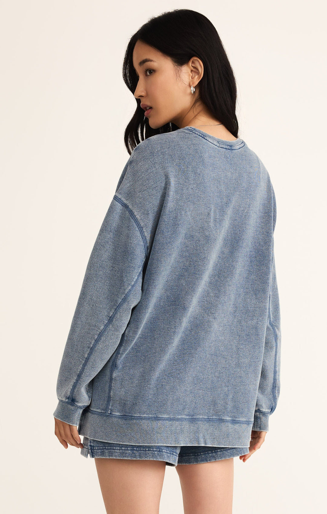 Knit Denim Modern Weekender in Medium Indigo