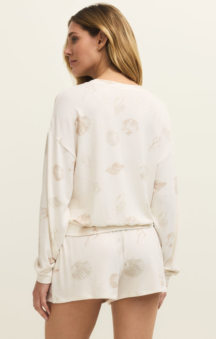 Bisous Shell Long Sleeve Top in Vanilla Ice