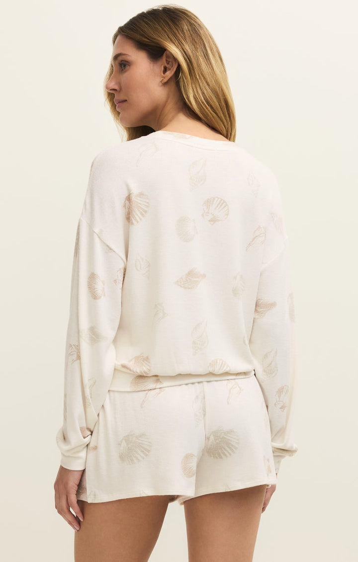 Bisous Shell Long Sleeve Top in Vanilla Ice