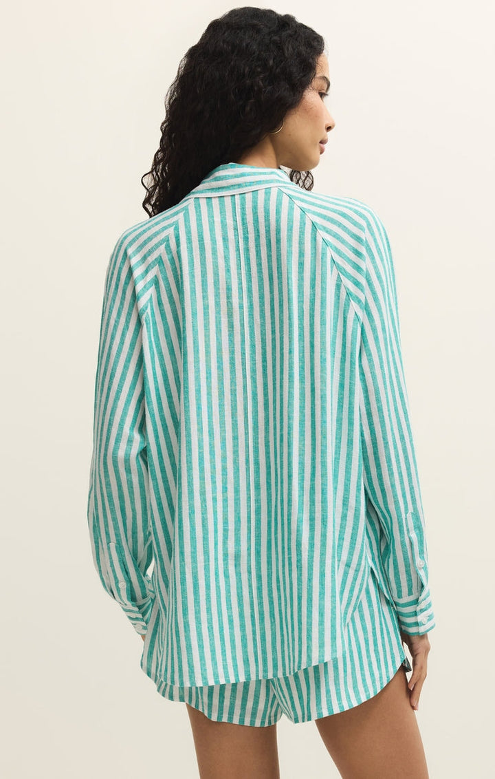 The Perfect Stripped Linen Top in La Palma