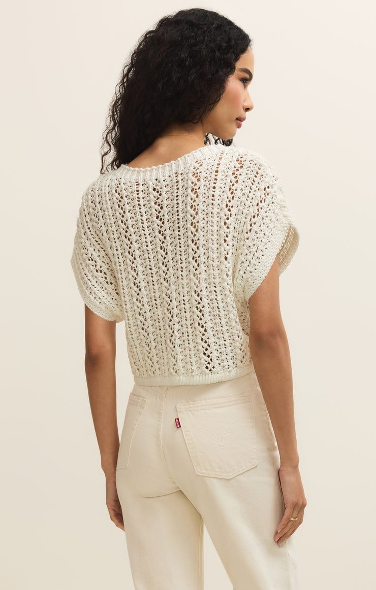 Ballast Cropped Crochet Top in White