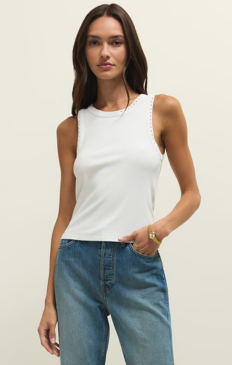 Clarke Rib Tank in White
