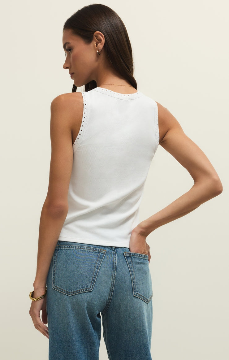 Clarke Rib Tank in White