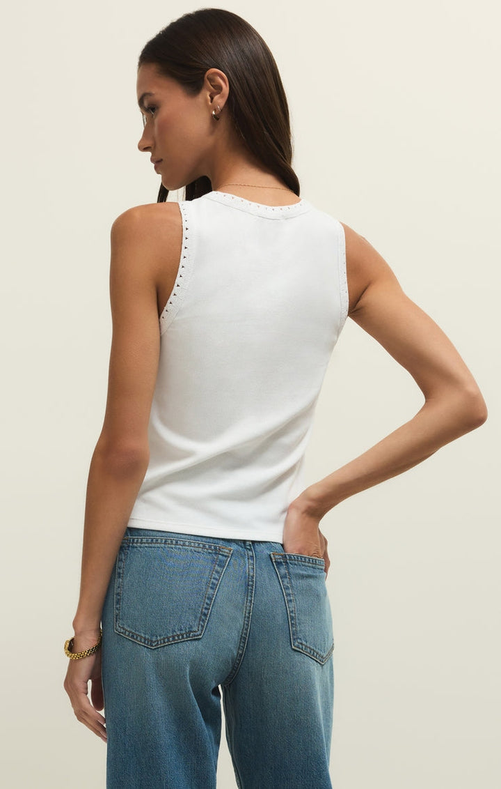 Clarke Rib Tank in White