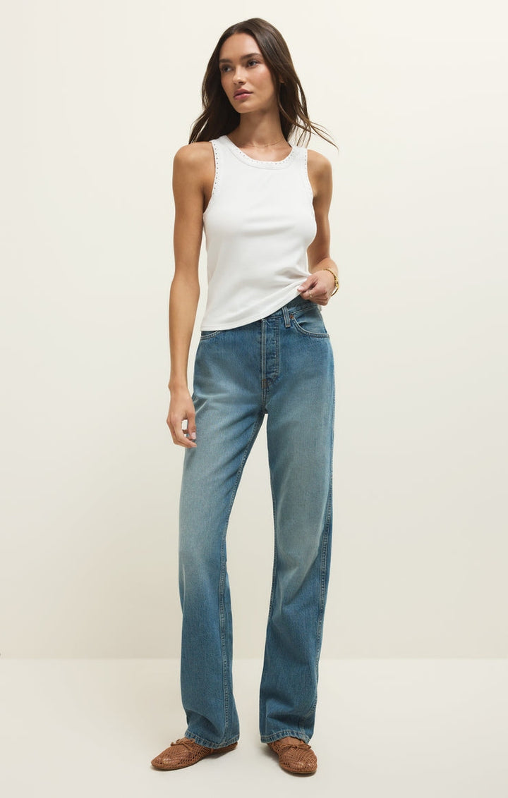 Clarke Rib Tank in White