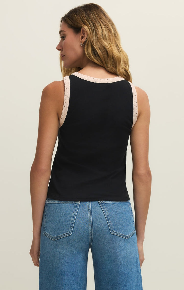 Clarke Rib Tank in Black
