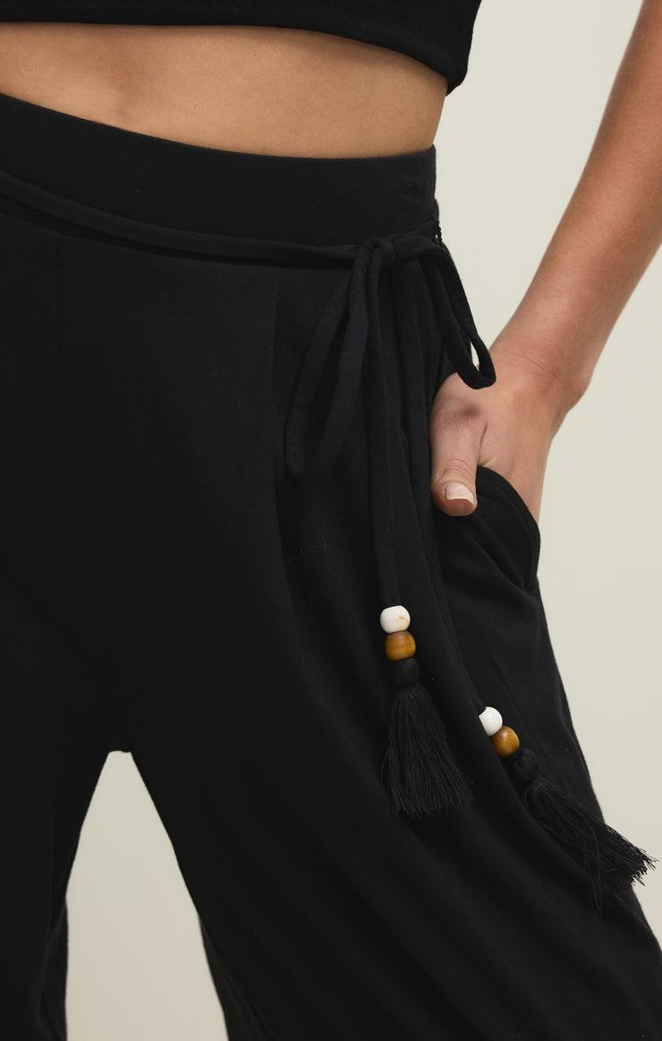 Lydia Wide Leg Stretch Pants in Black
