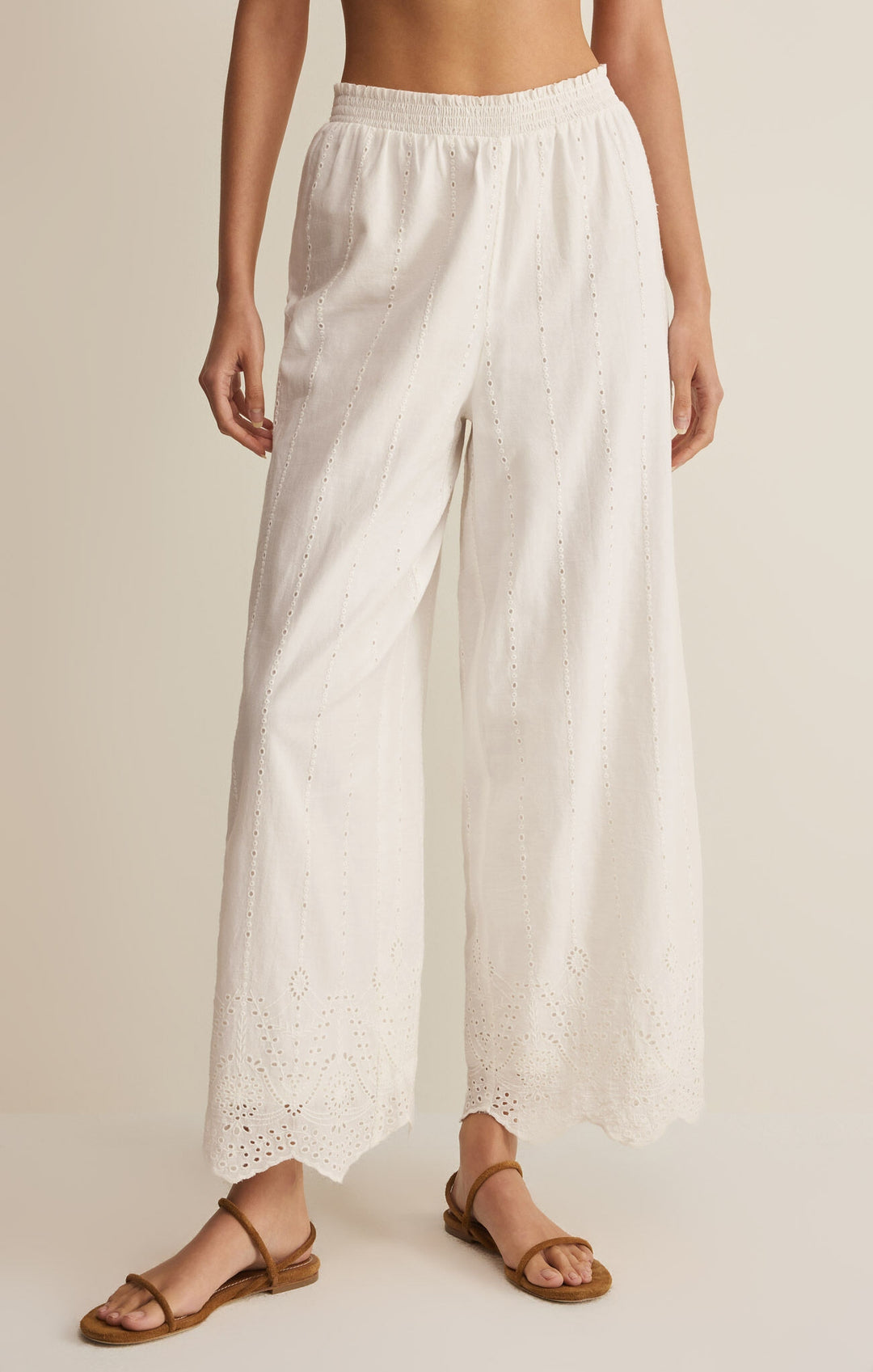Sea Esta Embroidered Pant in White