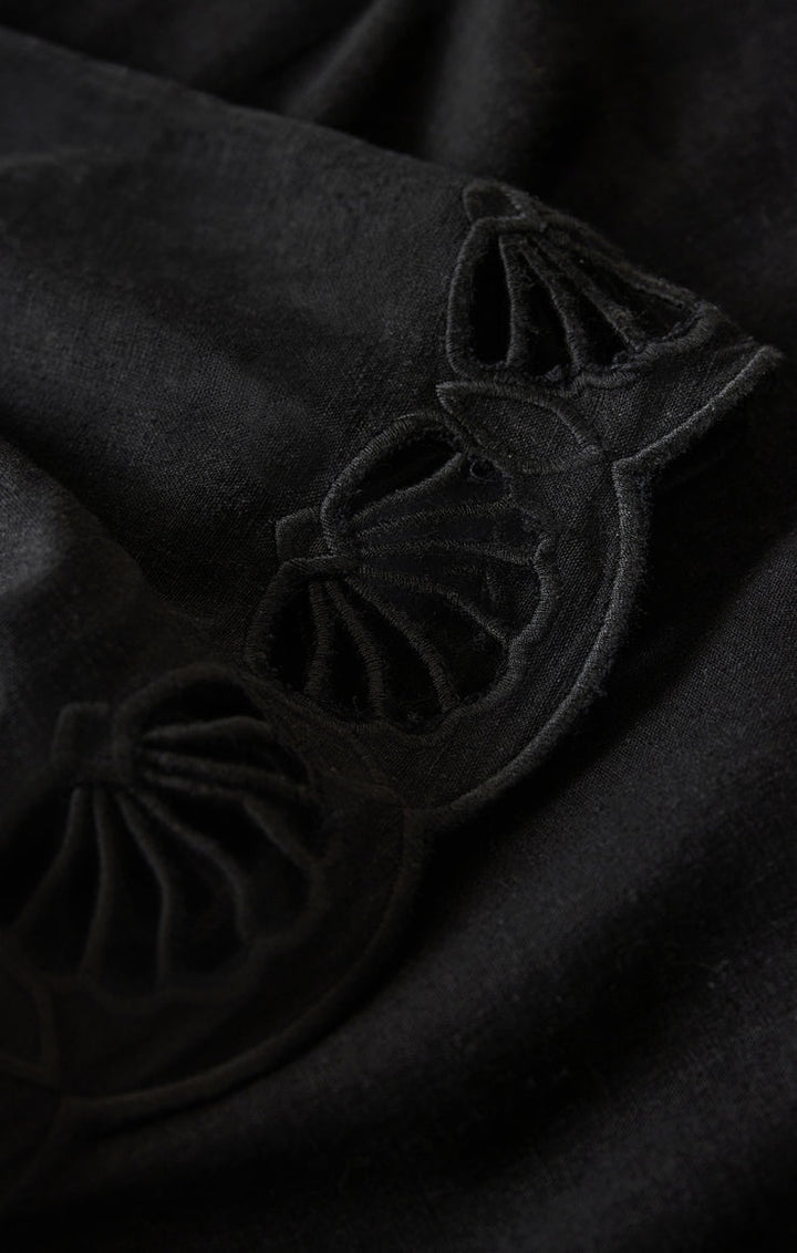 Charlene Embroidery Mini Skirt in Black