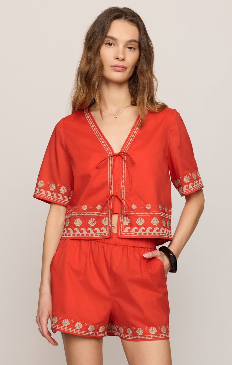 Cast of Waves Top in Lychee
