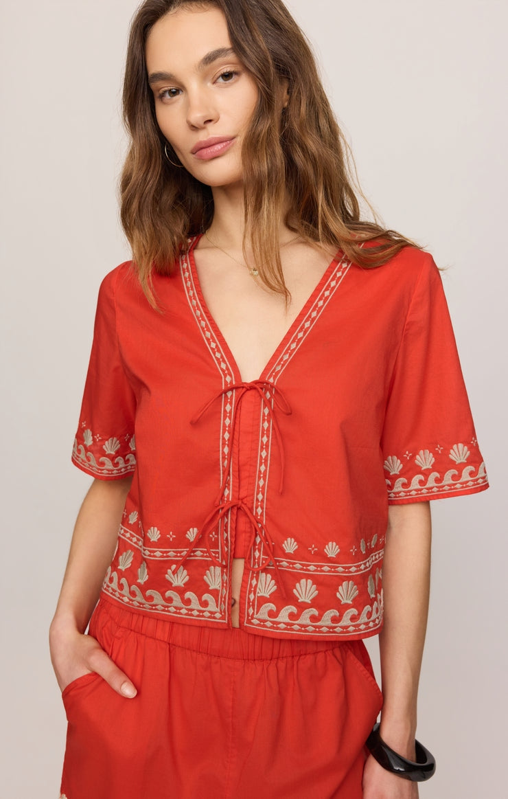 Cast of Waves Top in Lychee