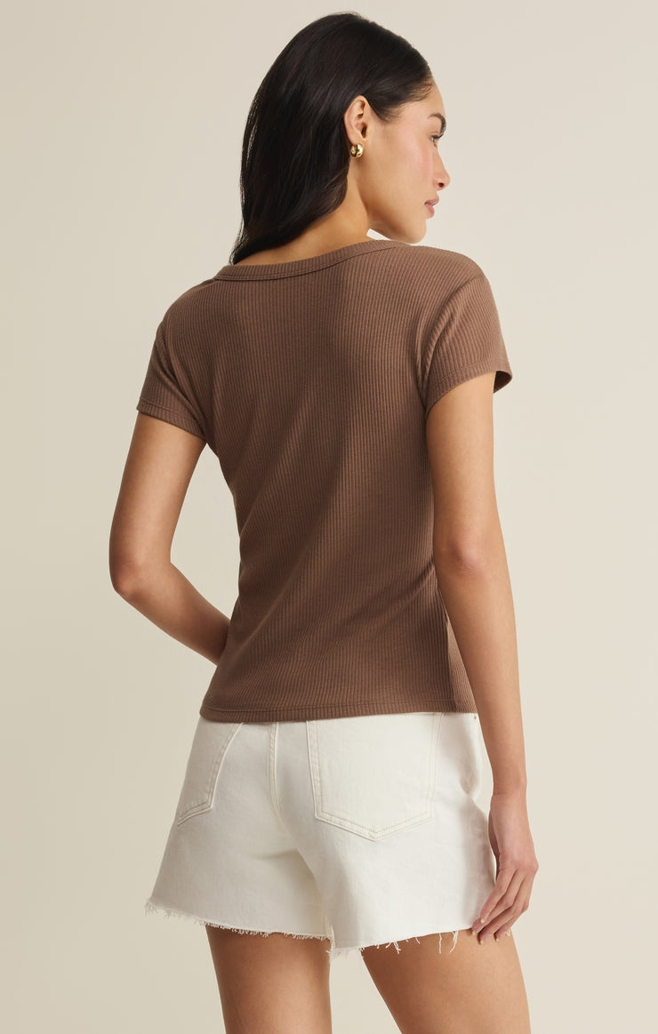 Leisurely Scoop Neck Tee in Palo Santo