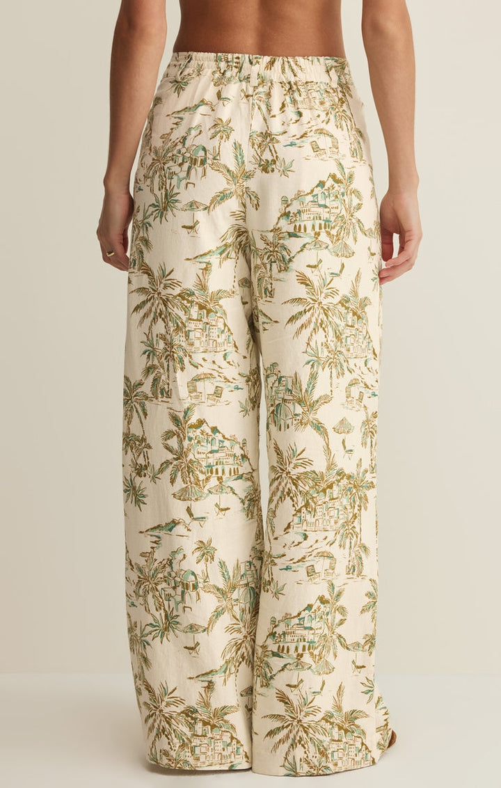 Overlook Tiki Tide Linen Pants in Isand Coconut