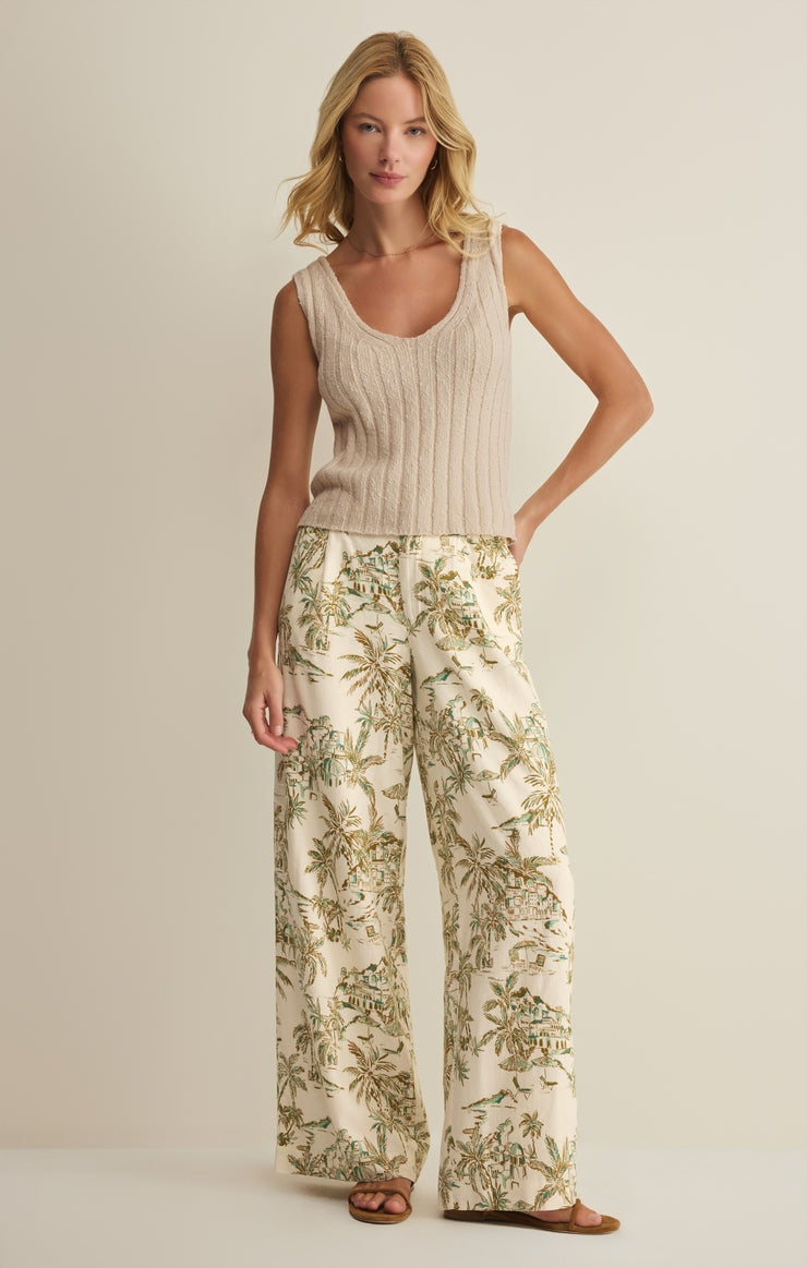 Overlook Tiki Tide Linen Pants in Isand Coconut