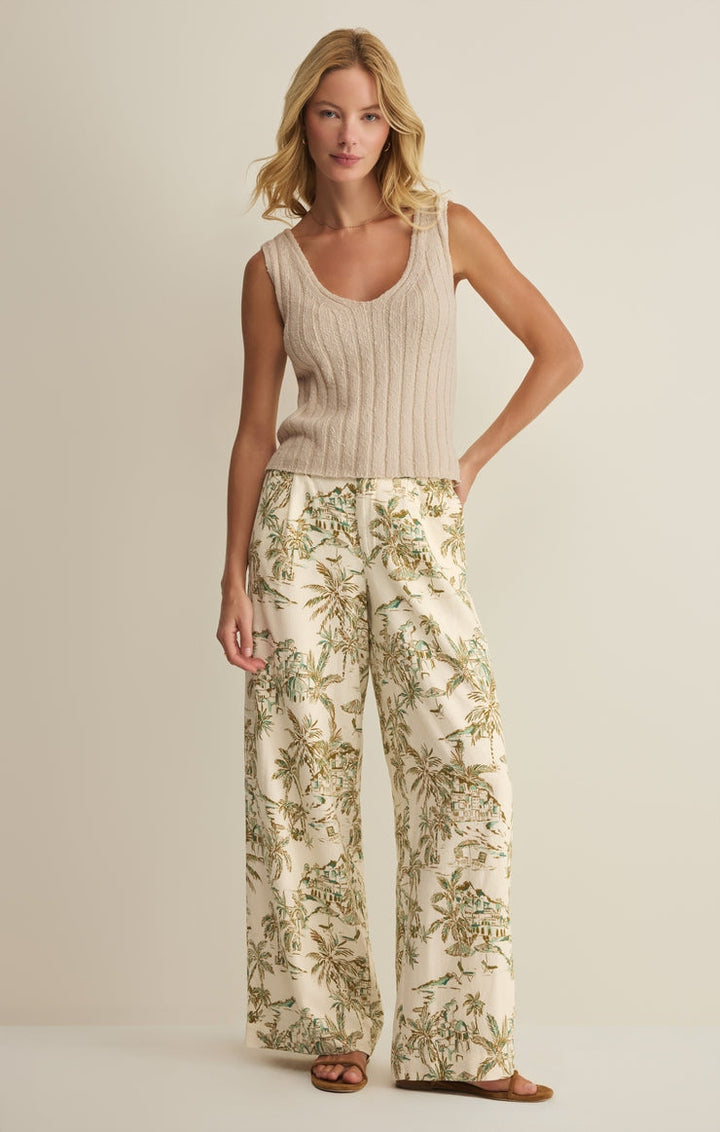 Overlook Tiki Tide Linen Pants in Isand Coconut