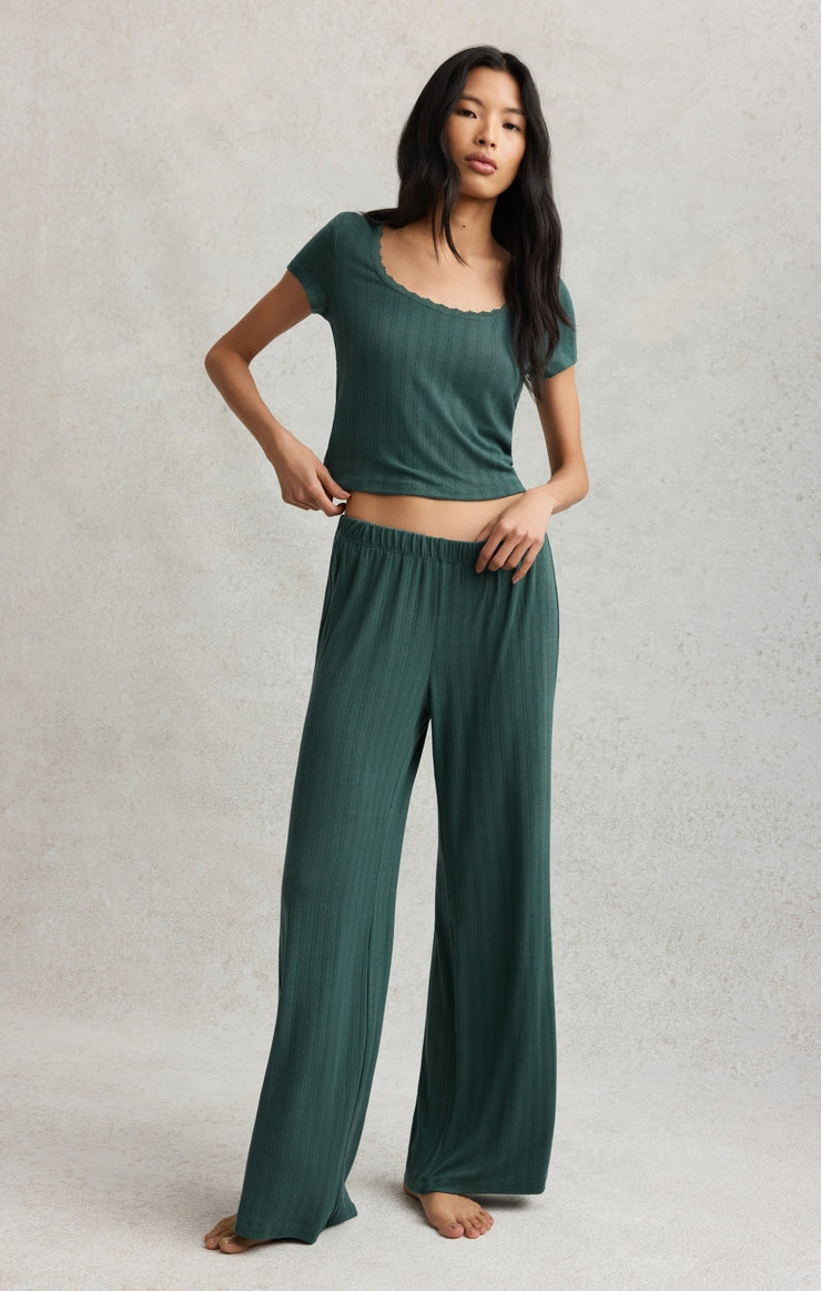 Countryside Pointelle Pants in Emerald Cove