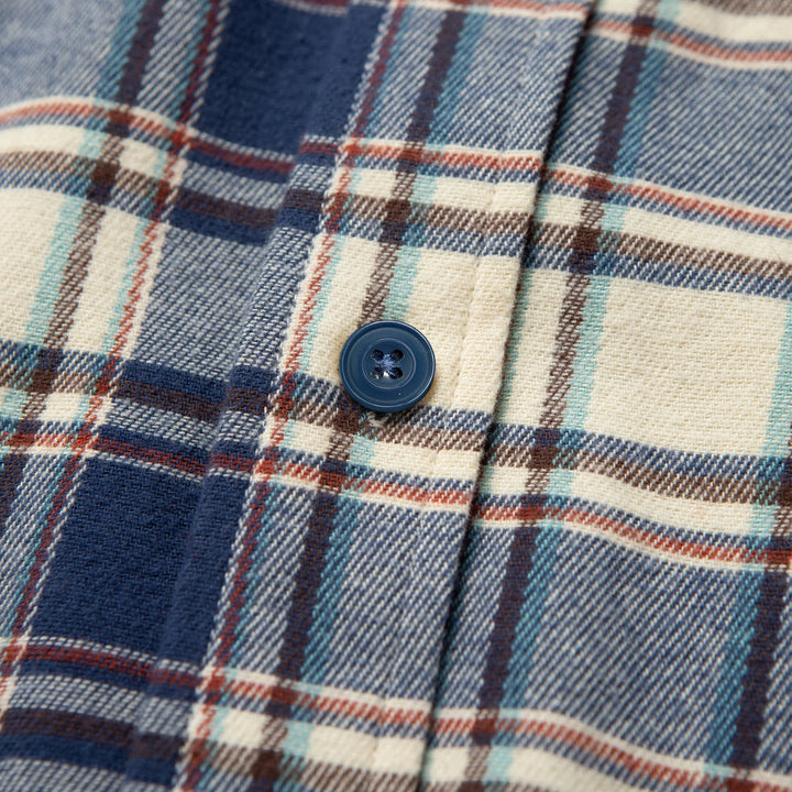 Calico Flannel in Natural Blue