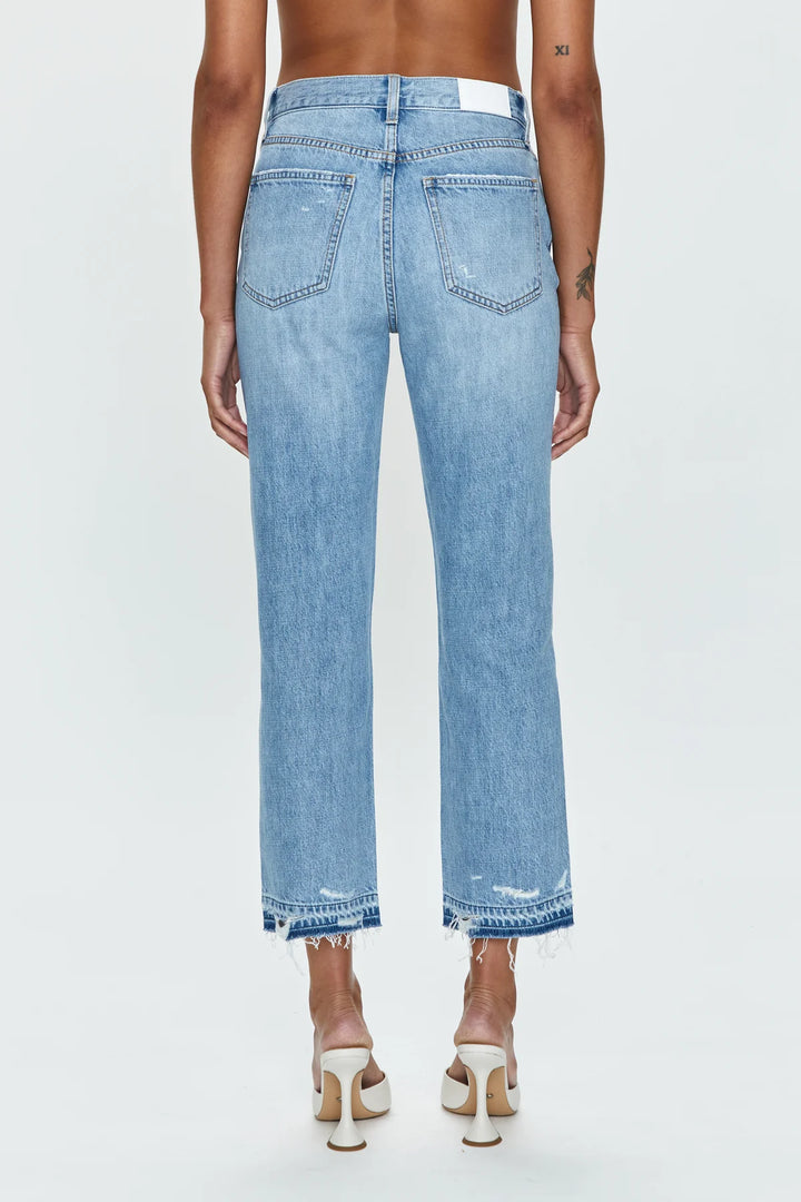 Charlie High Rise Straight Jean in Scenic Distressed