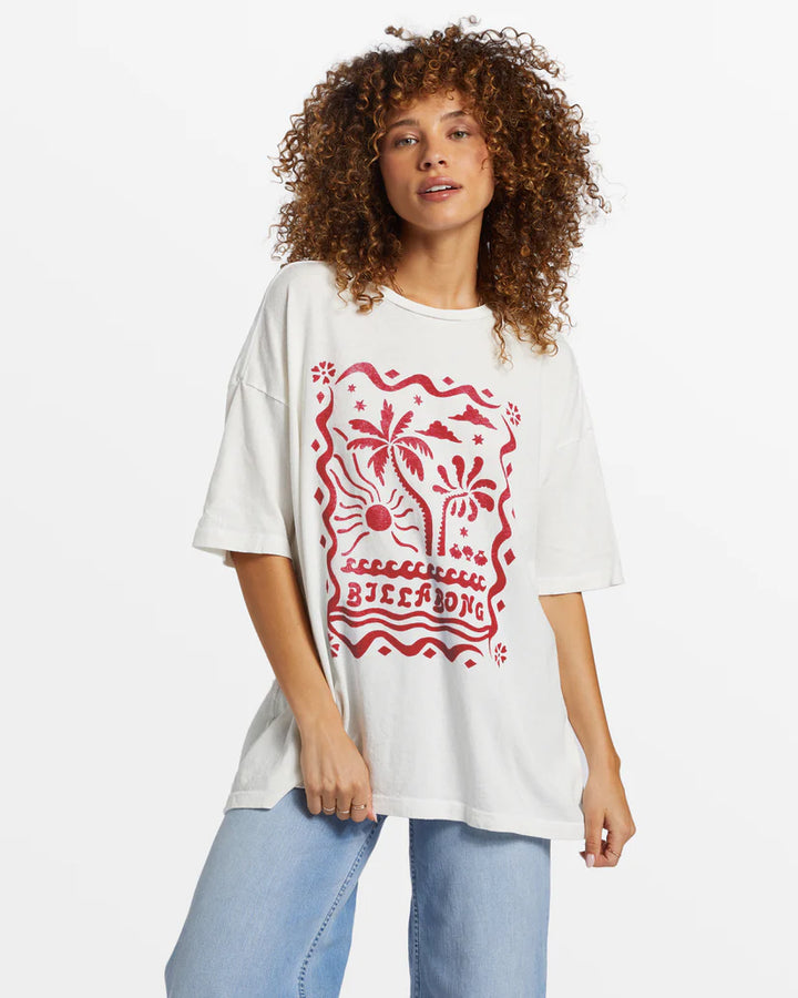 Coastal Tides Oversized T-Shirt in Salt Crystal