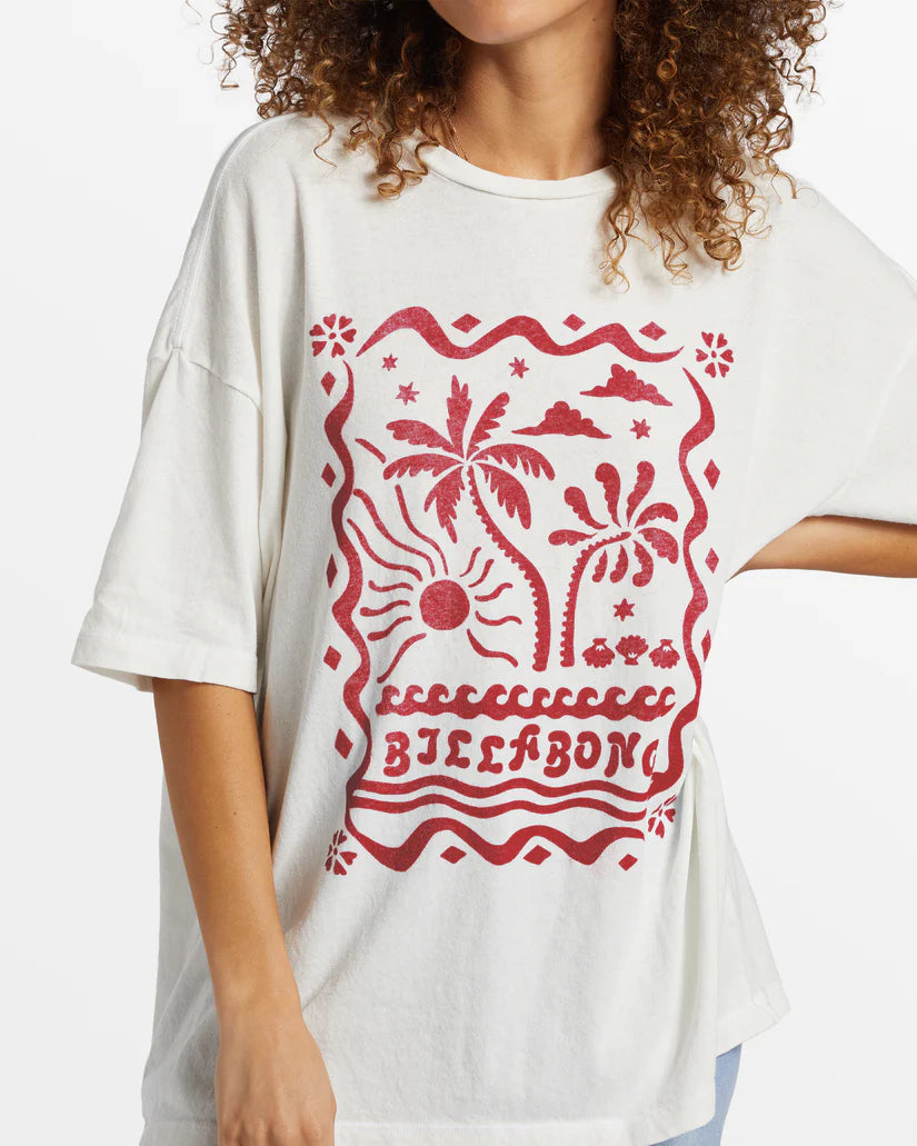 Coastal Tides Oversized T-Shirt in Salt Crystal