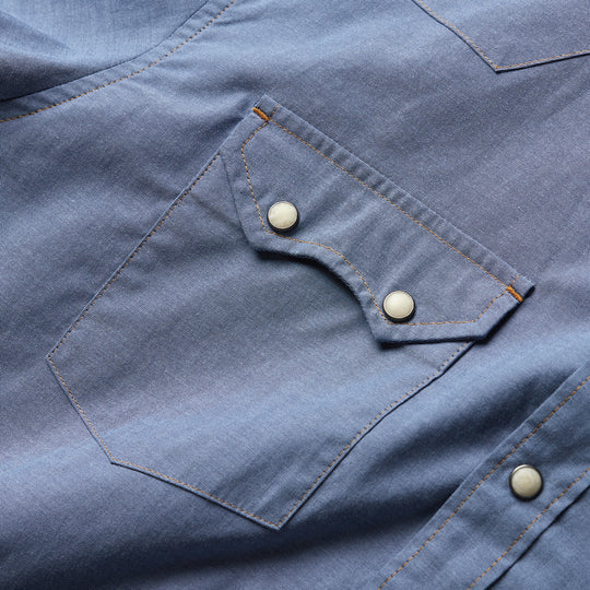 Crosscut Snapshirt in Classic Blue Chambray