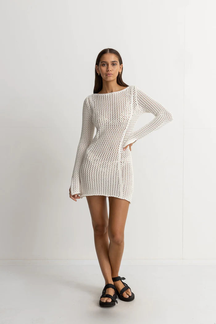 Seashell Crochet Dress In Cream