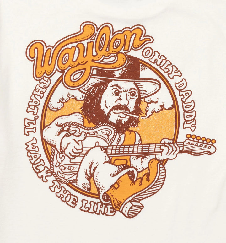 Copy of Seager x Waylon Jennings Only Daddy That'll Walk The Line Tee in White