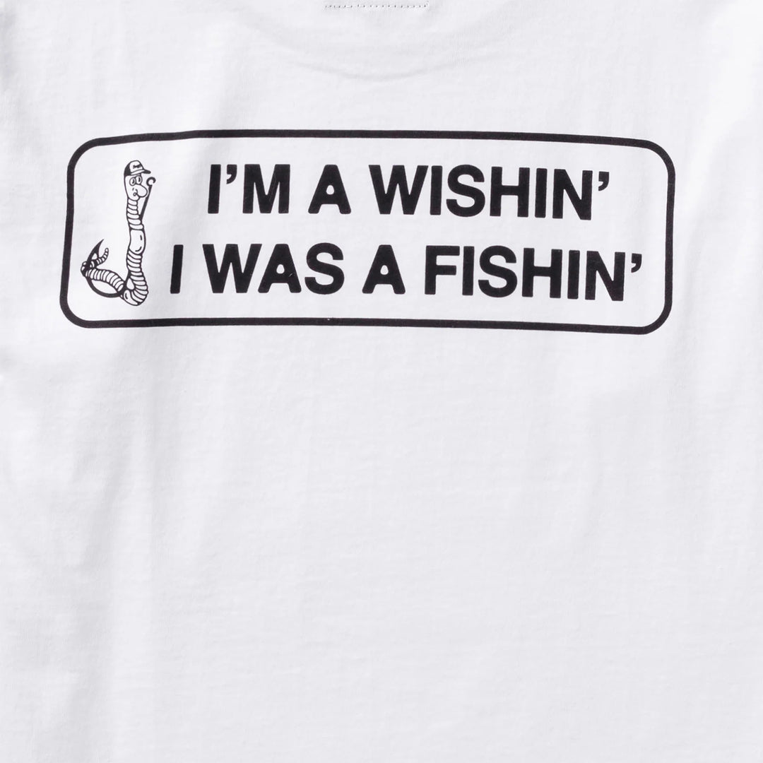 Wishin' I Was Fishin' L/S Heavyweight Tee in White