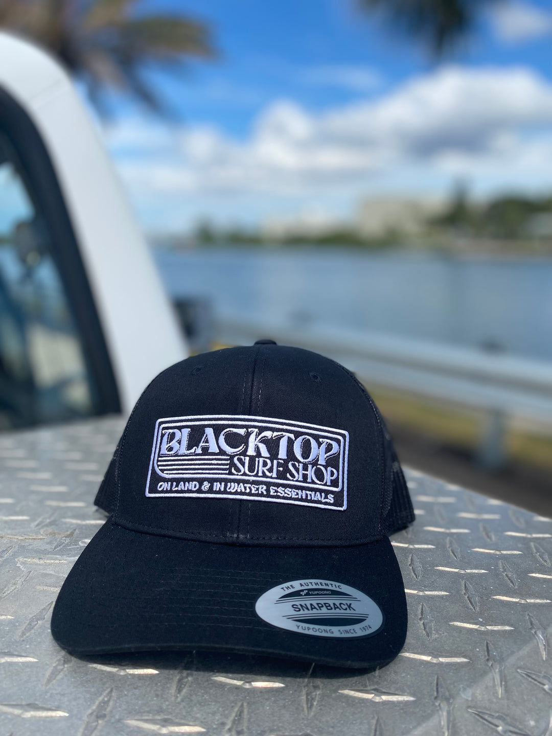 Retro Logo Trucker in Black