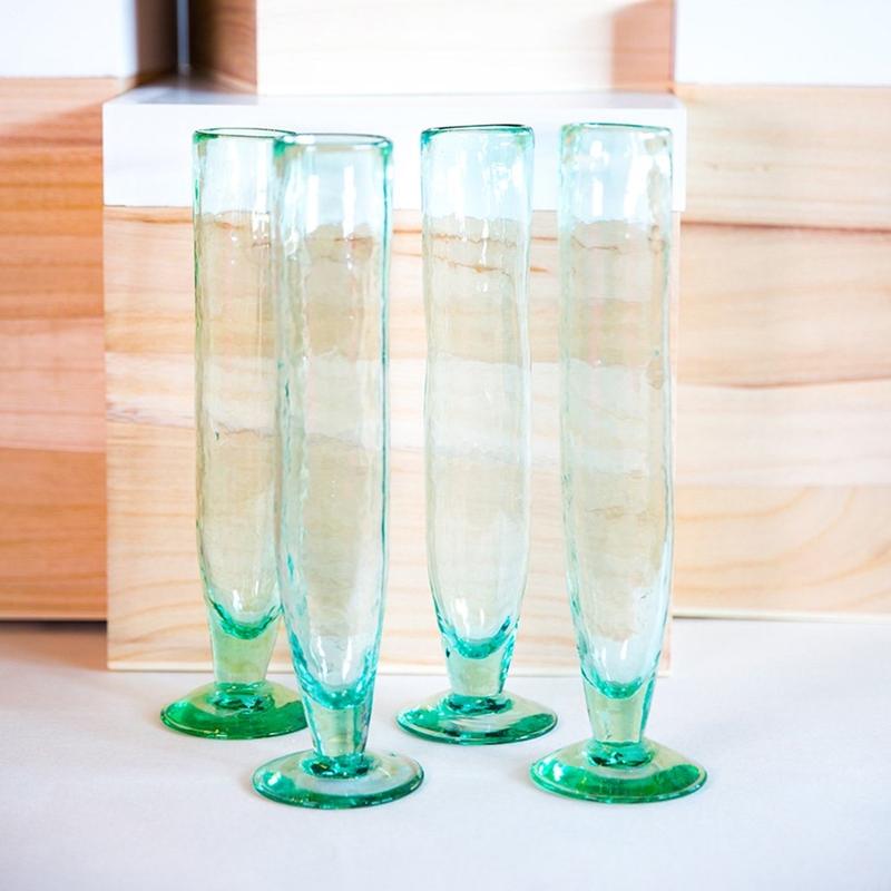 Recycled Glass Champagne Flute