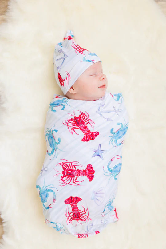 Knit Swaddle - Lobster & Crab