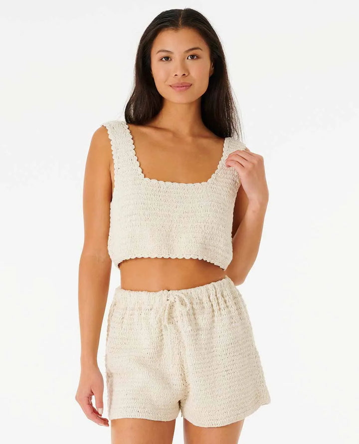 Oceans Together Crochet Top in Off White
