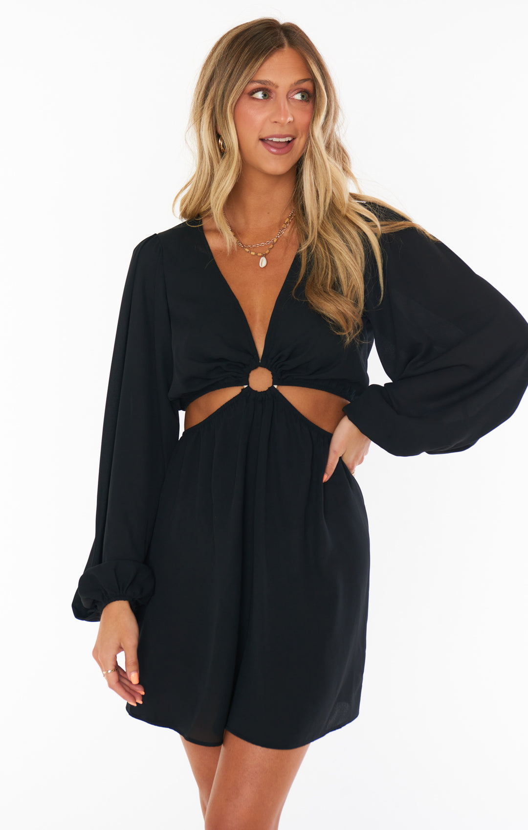 Go Out Cut Out Mini Dress in Black